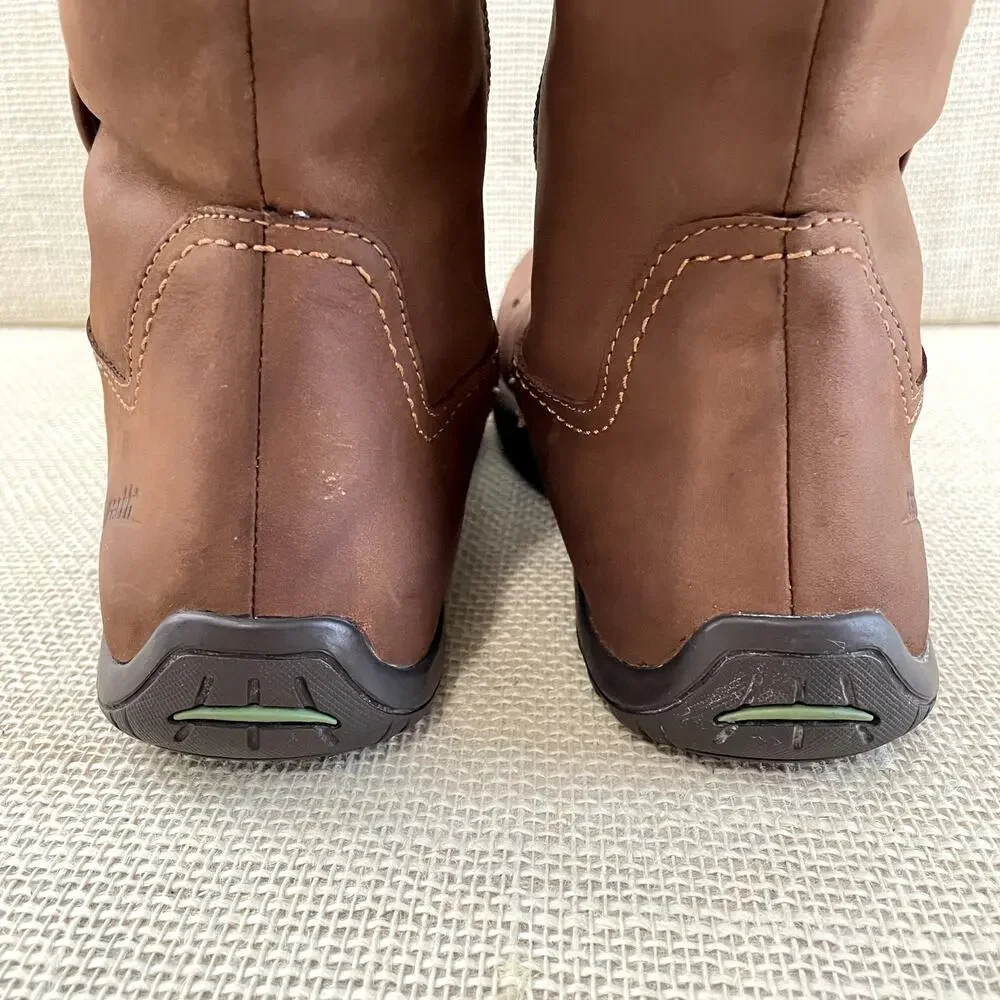 Kalso Earth Birch Boots, 14 in tall, Brownstone Suede, Leather Details, Ladies 9